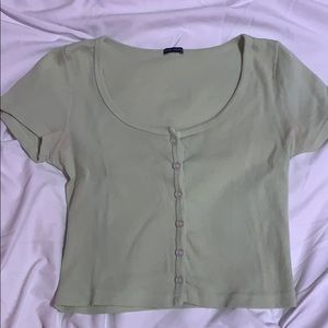 Brandy Melville button down crop top